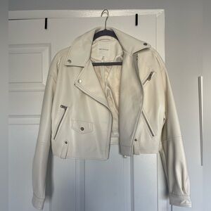 White Leather jacket SZ XS